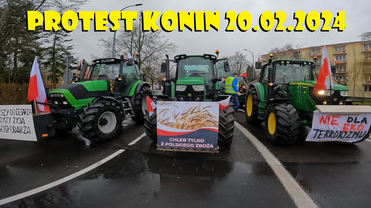 PROTEST ROLNIKÓW W KONINIE 20.02.2024🚜AKCJA POSELSKA