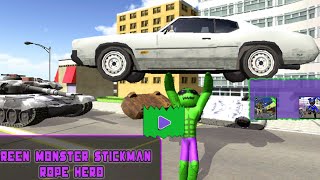 Green Monster Super Stickman Rope Hero Vice Town City Crime Simulator screenshot 5