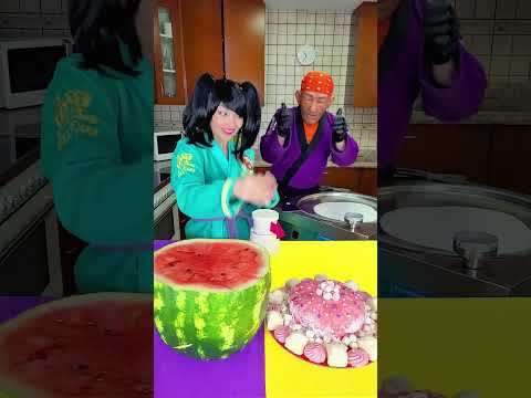 Ice Cream Challenge! Watermelon Vs Marshmallow Cake Shorts