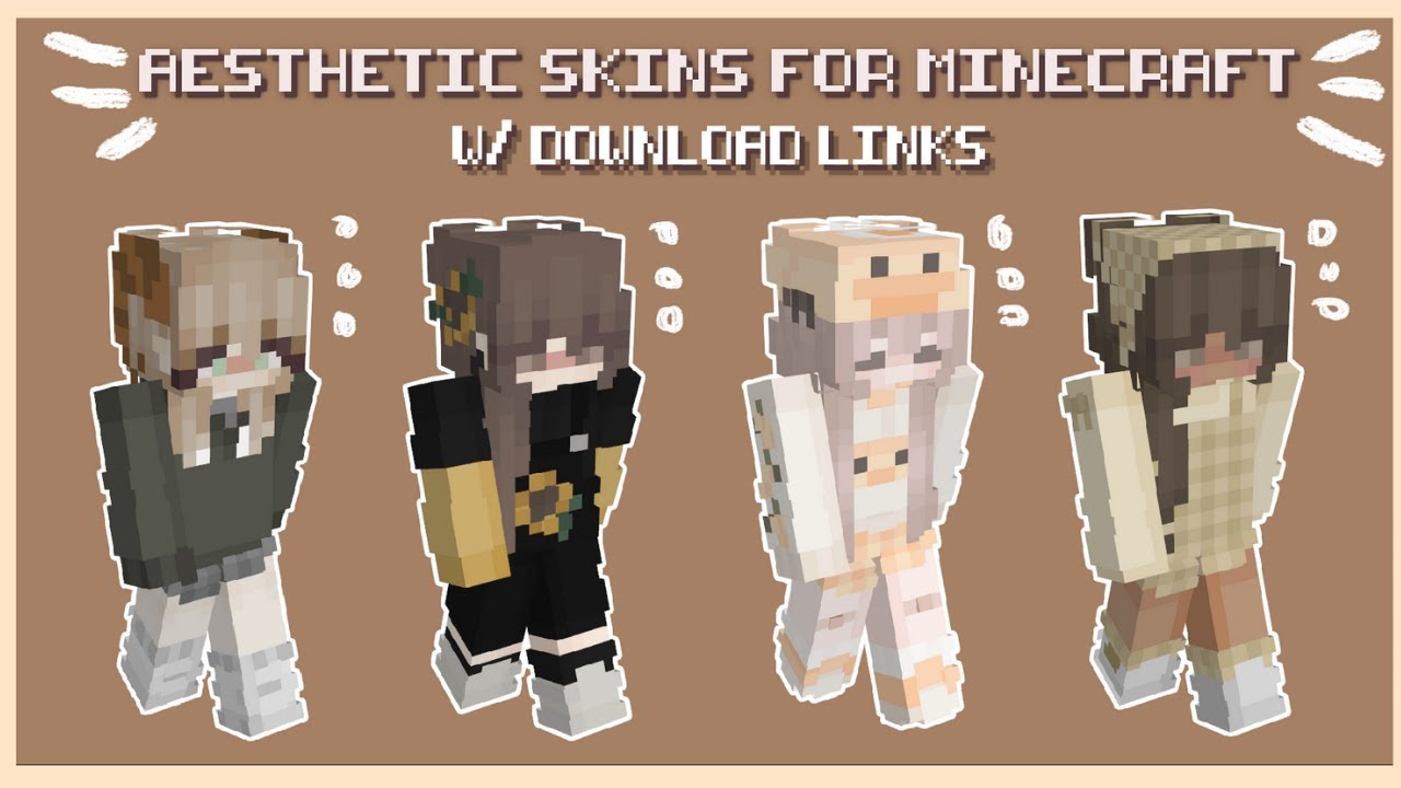 aesthetic minecraft skins for girls 🌙🌻 w/ download links - MotGame