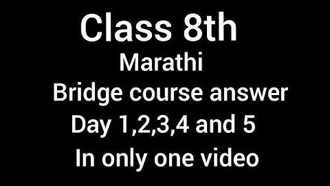 class 8th, bridge course answer, marathi, day 1,2,3,4&5