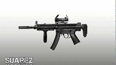 MP5 3D Model - Turn around