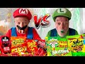 Super mario bros eating the worlds spiciest vs sourest foods