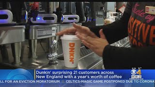 Dunkin' Surprising 21 Customers Across New England With A Year's Worth Of Coffee