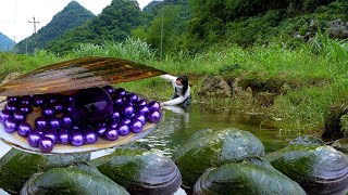 😱Pry open the giant clam, which harbors countless precious purple pearls, bringing me immense wealth