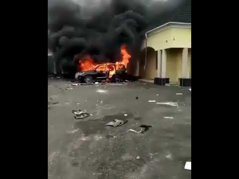 Hoodlums Set Cross River Senator’s Lexus LX570 SUV On Fire After Looting His Properties