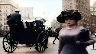 New York 1911 (New Version) in Color [60fps, Remastered] w\/sound design added