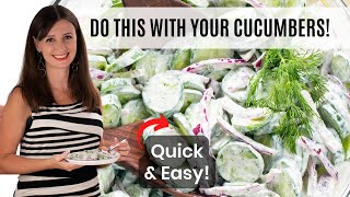 CREAMY CUCUMBER SALAD: The Best Way To Use Up Your Cucumbers This Summer by Wholesome Yum 18,585 views 1 year ago 6 minutes, 11 seconds