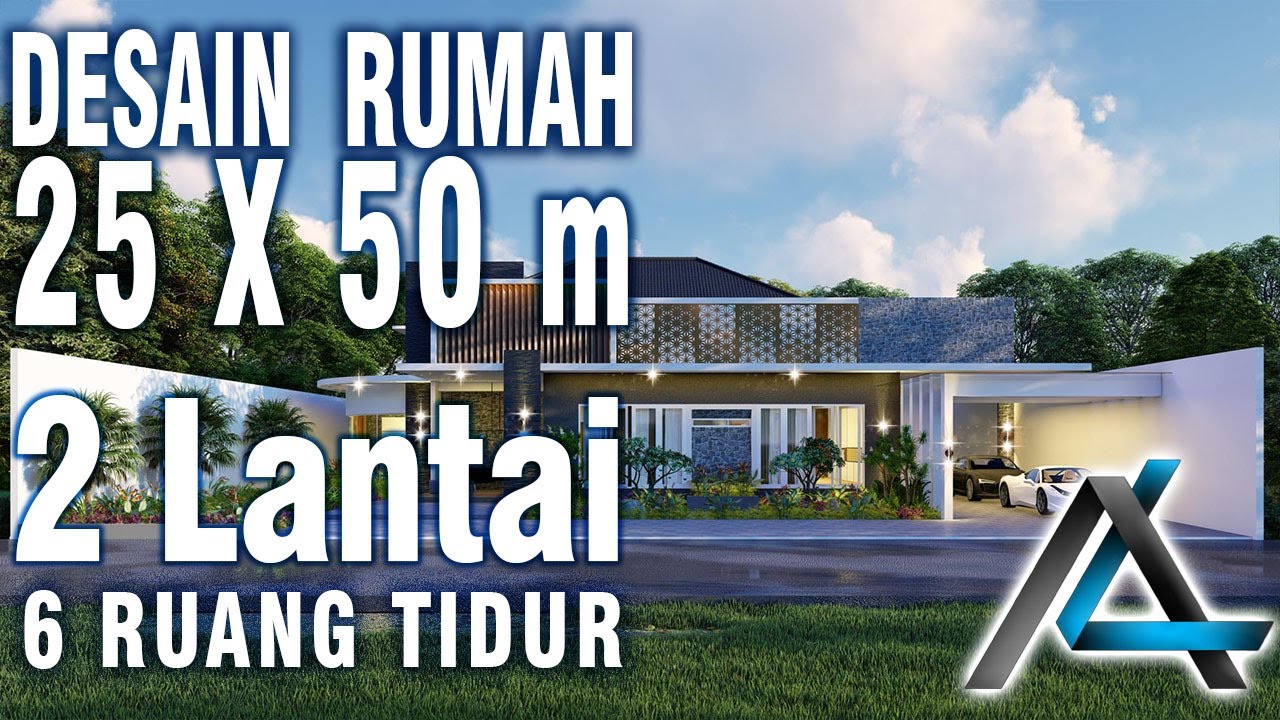 DESAIN RUMAH 25 X 50 Meter I Subscriber 3D ANIMASI DESAIN RUMAH KONTEMPORER MODERN YouTube