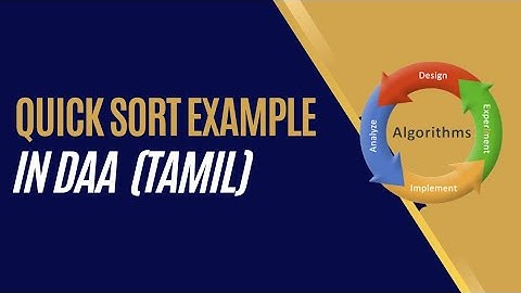 Quick sort example in daa in Tamil