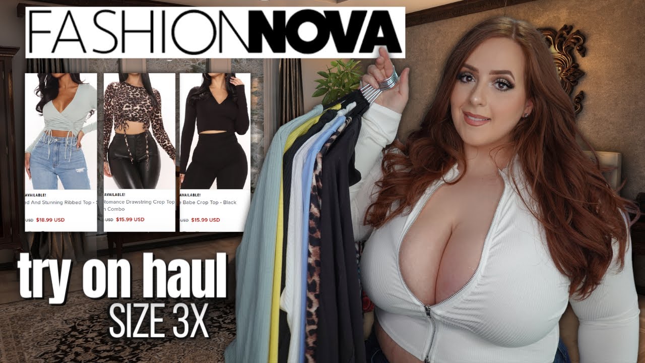 PLUS SIZE Long Sleeve Crop Tops Try on Haul (SIZE 3X), FASHION NOVA CURVE