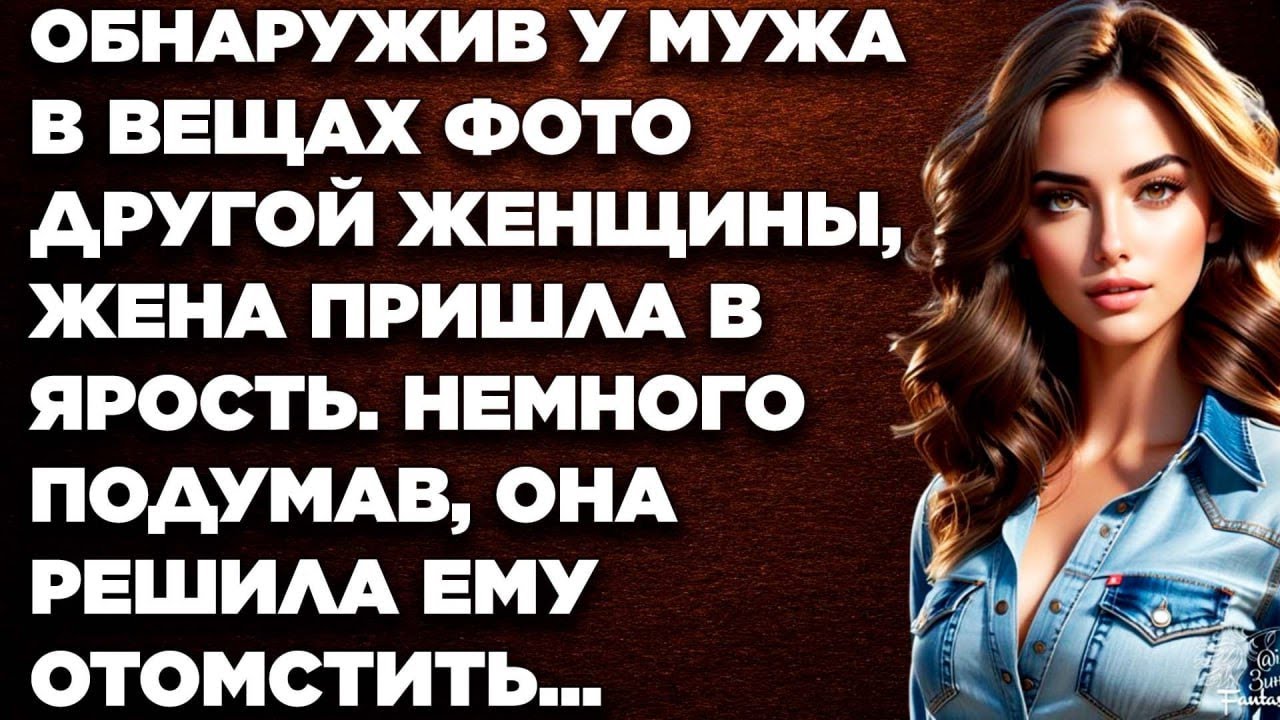 ⁣Обнаружив у мужа в вещах фото другой женщины, жена пришла в ярость. Немного подумав, она решила...