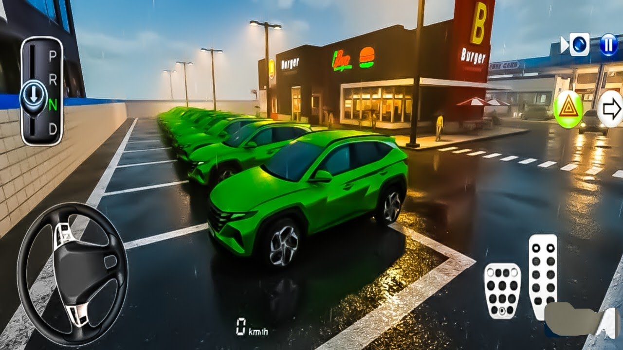 All Green Mini Luxury Car Parking The Gass Driving Class Game 3D play night#drivinggame#mobilegame 