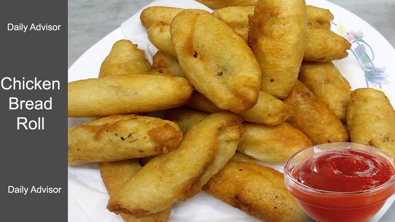 Chinese Chicken Bread Roll Tea Snacks Bread Roll Recipe YouTube