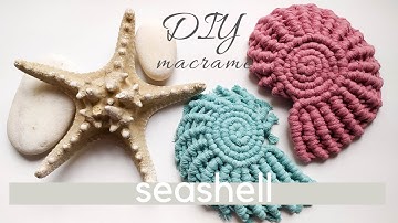 DIY macrame tutorial, seashell pattern, decorative shell, boho summer home decor