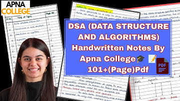 Data Structure & Algorithm Handwritten Notes 📒 | Apna College DSA Notes | Free PDF Download