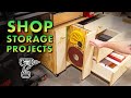 3 MORE Shop Storage Projects! Table Saw Cabinet, Plywood Rack, Drill Press Cabinet