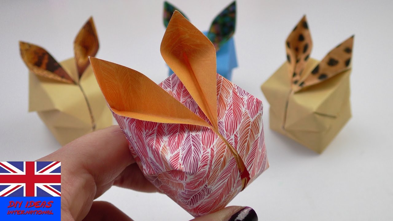 CUTE ORIGAMI BUNNY! How to fold an Easter bunny for Easter? - YouTube