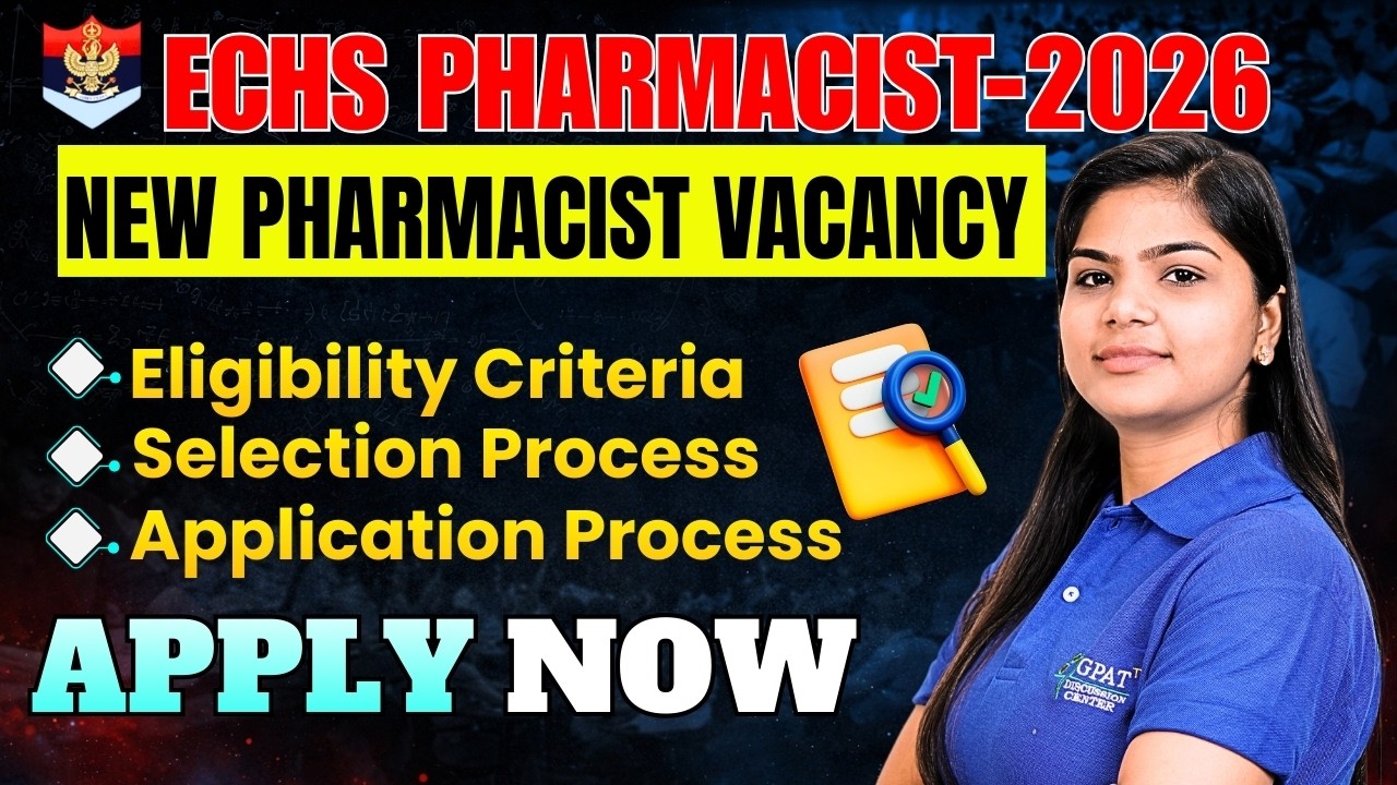 Big Update! ECHS Pharmacist Recruitment 2026 | Multiple Locations Govt Job | Apply Before Last Date
