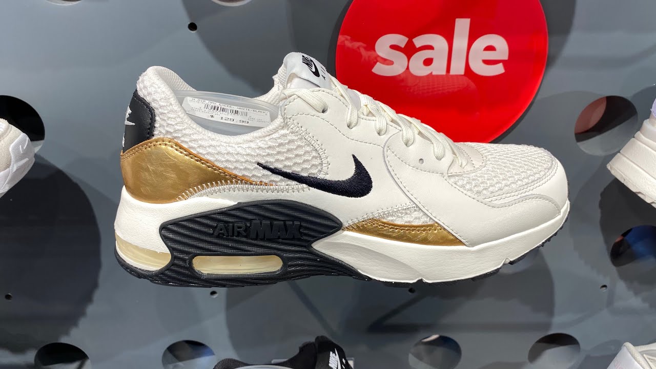 Nike Air Max Excee (White/Black/Gold) - Style Code: DZ2619-001 - YouTube
