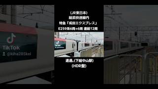 (JR東日本)総武快速線内 特急「成田エクスプレス」E259系6両+6両 連結12両 通過｡(下総中山駅)