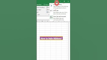 How to hide excel Ribbon in excel #shorts #excel