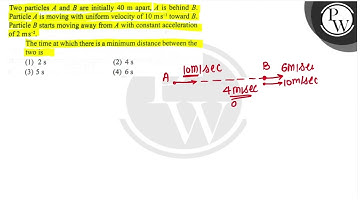 Two particles \( A \) and \( B \) are initially \( 40 \mathrm{~m} \) apart, \( A \) is behind \(...