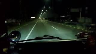suasana malam hari di jalan TOL tanjung morawa