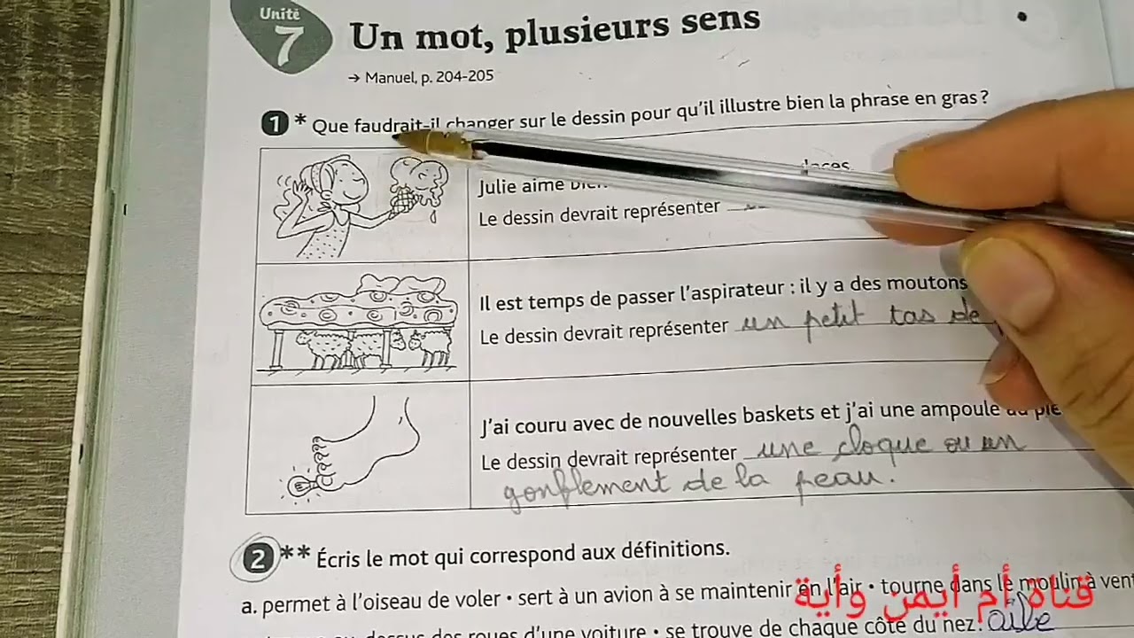 CE2/Vocabulaire 7 un mot, plusieurs sens /exercices/cahier d'exercices