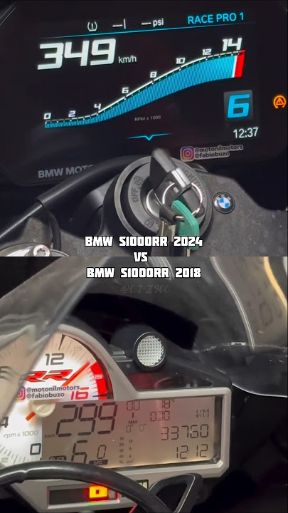 BMW S1000RR 2024 VS BMW S1000RR 2018 TOP SPEED 206.51 BHP 113NM #shorts #viralvideo #bmw #bmws1000rr