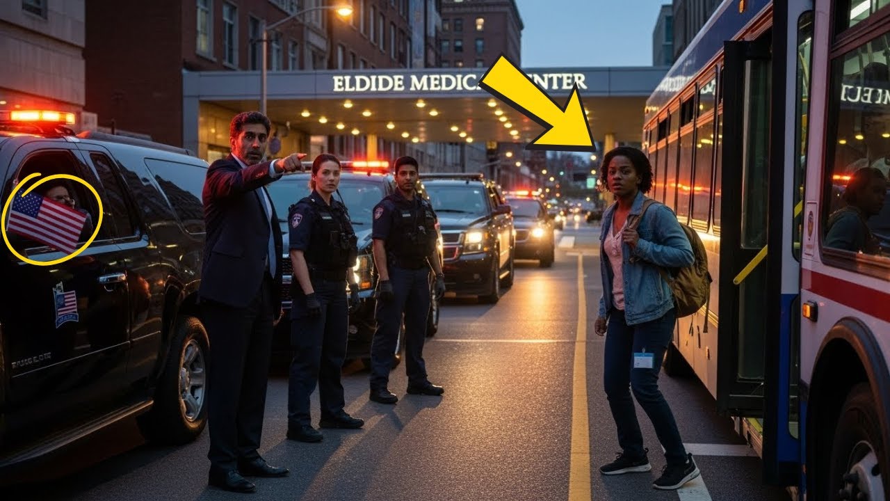 Она ехала домой на автобусе, пока колонна автомобилей не перекрыла улицу, требуя назвать её имя.