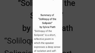 Soliloquy of the Solipsist Summary