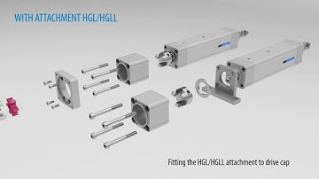 Seamless assembly of electric cylinders PNCE with the motor adapter VK with coupling