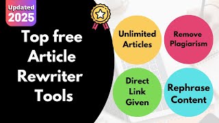 Top free article Rewriter | Top free article Paraphraser | Best free spinning tools