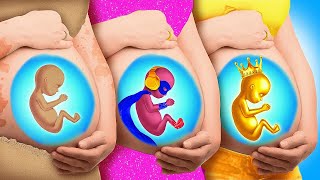 Rich vs Poor vs Giga Rich Pregnant | I&#39;m Pregnant with Superhero! Funny Parenting by La La Life GOLD