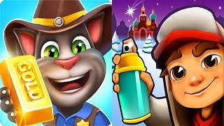 Talking Tom Gold Run vs Subway Surfers -  World Tour 2017 screenshot 4