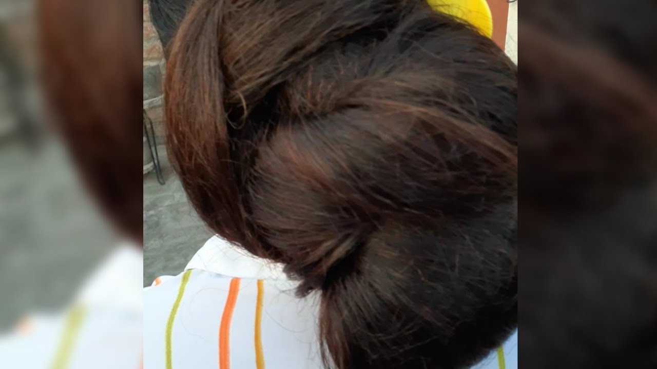 Very big hair bun | for long hair bun lovers | floor length and heavy hair 