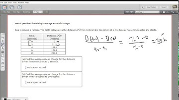 Word problem involving average rate of change