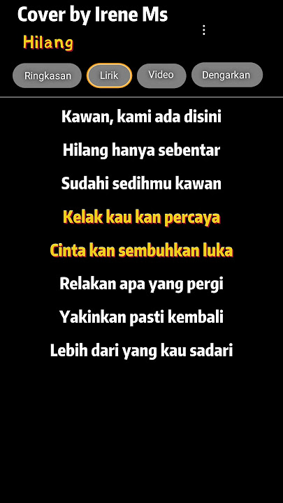 Hilang Cover by Irene Ms  #liriklagu #hilang #cover #lagu #shorts  #storywa