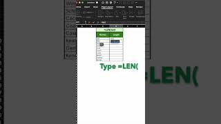 How to count characters in Excel using the Length function =LEN #excel #basicexcel