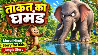 90s ताकत का घमंड | चतुर बंदर और ताकतवर हाथी | Moral Hindi Story for Kids | Jungle Story
