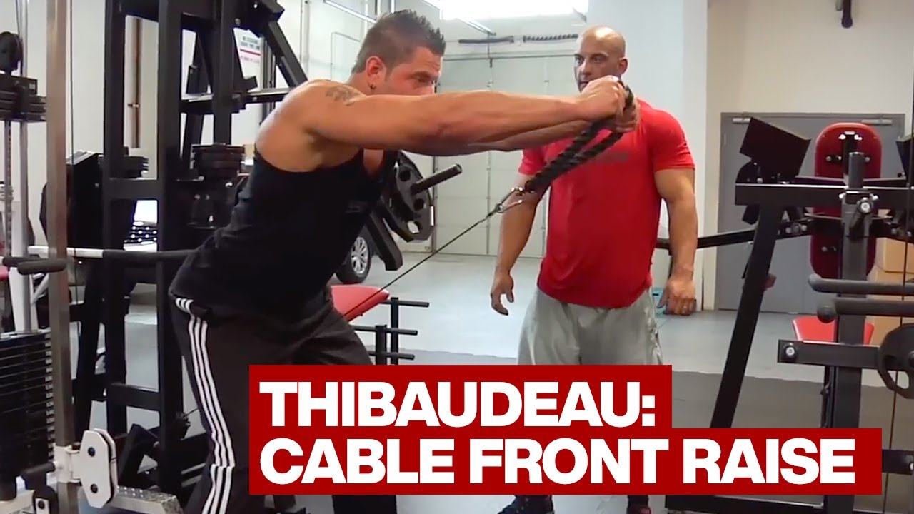 Cable front raise exercise instructions and video