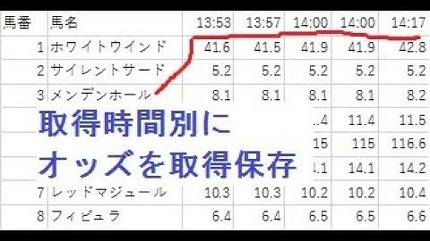 昔の動画です参考程度に...JRA 単勝オッズ をレース別に複数蓄積する VBA IE操作