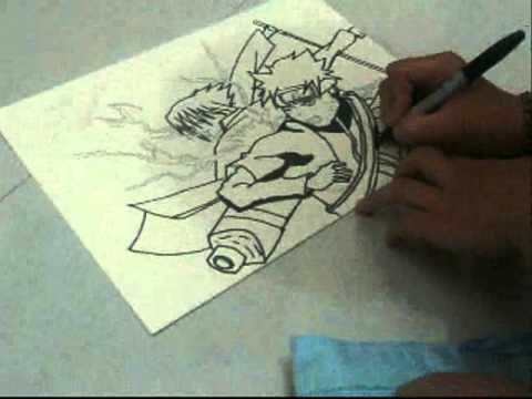 How to draw Naruto vs Sasuke shippuden - YouTube