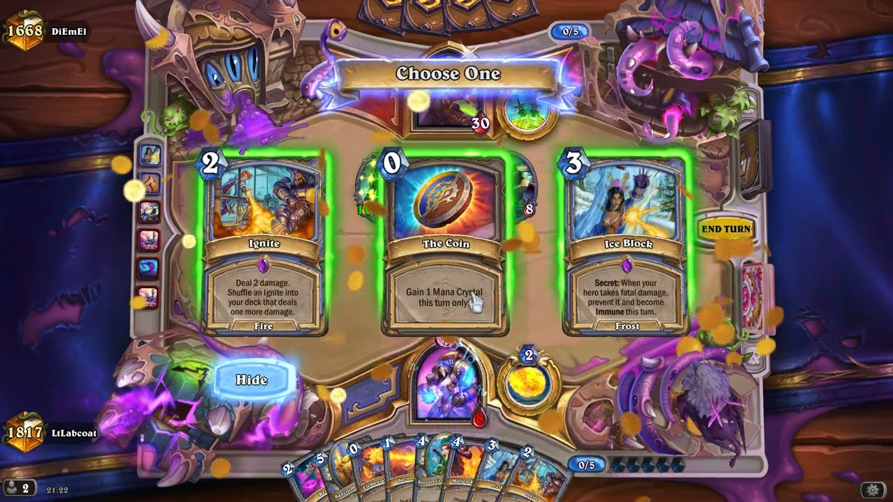 Commentary-less Hearthstone - Return of Ignite Mage (Wild Festival Of Legends)