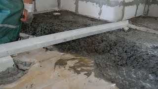 Как залить бетонный пол в своем доме ч.2