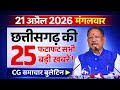 21 April 2026 CG News Today | Chhattisgarh Breaking News | CG Fatafat News | CM Vishnu Deo Sai