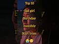 top 10 sad girls birthday month 😭 #sad #asthetic