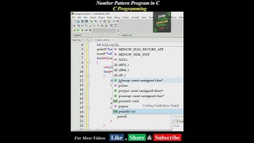 C Program to Print Number Pattern | Shorts | Continuous Number Pattern in C | C Programming