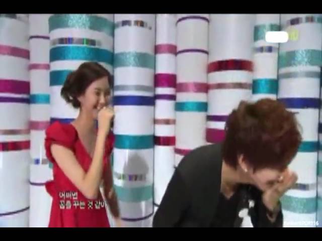 YongHwa and Seohyun miming to 'Honey, Baby Love' - Music Core cut (June 19,2010) class=